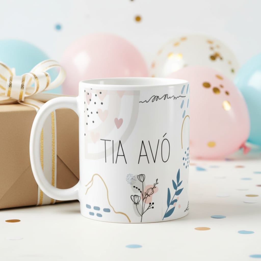 Caneca Feminina Minimalista Presente de Aniversário Tia Avó