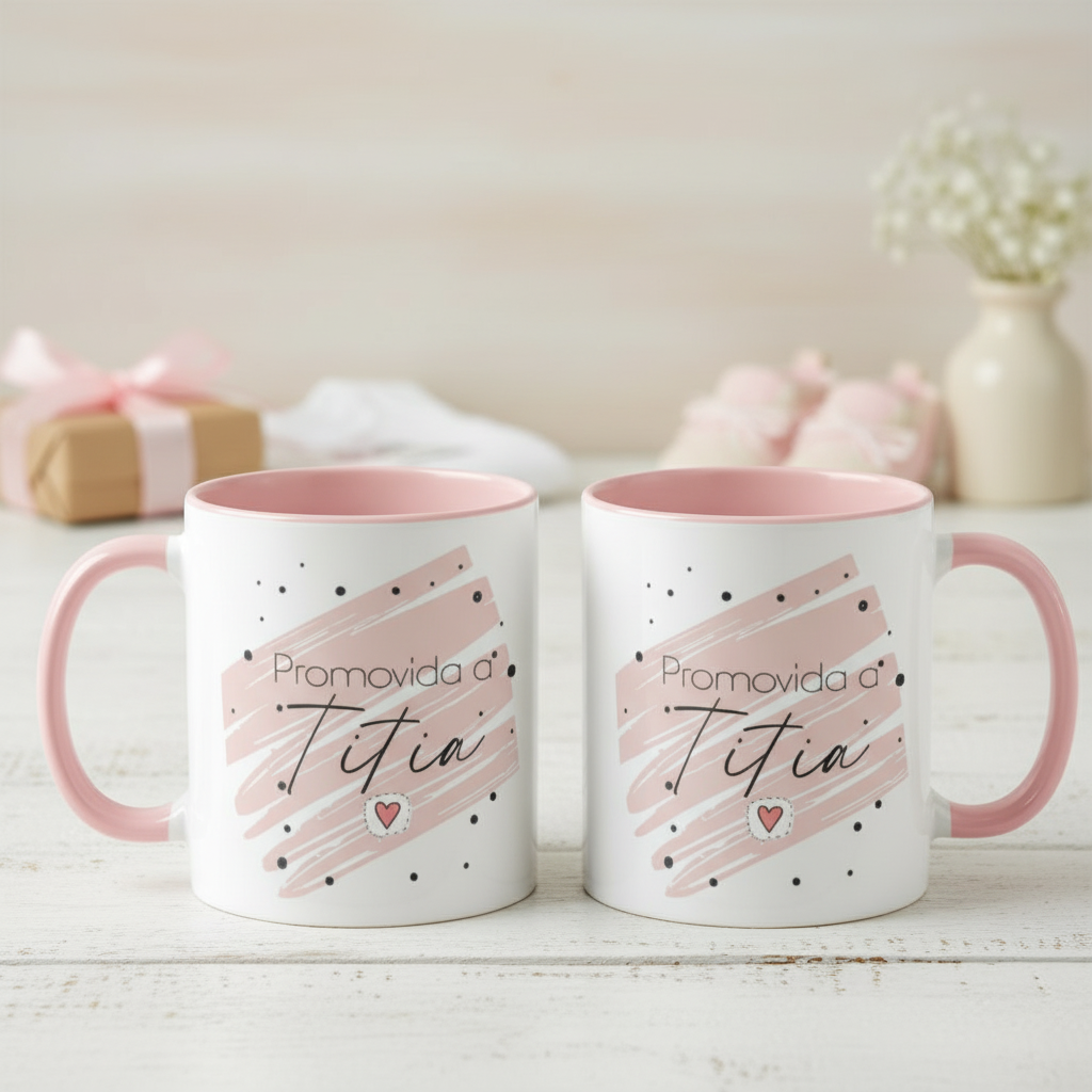 Caneca Revelação De Gravidez Criativa Promovida A Titia - Anúncio de Gravidez (Tia)