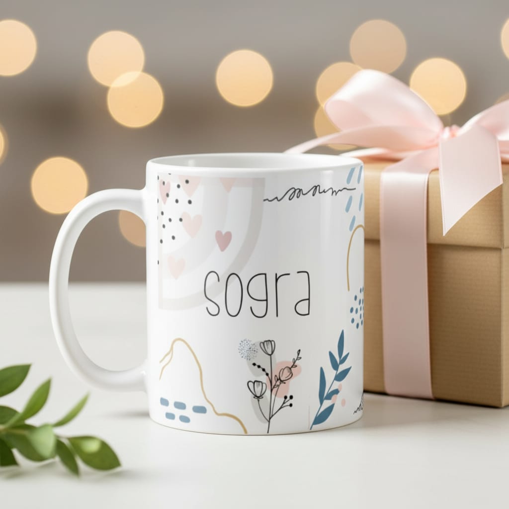Caneca Feminina Minimalista Presente de Aniversário Sogra