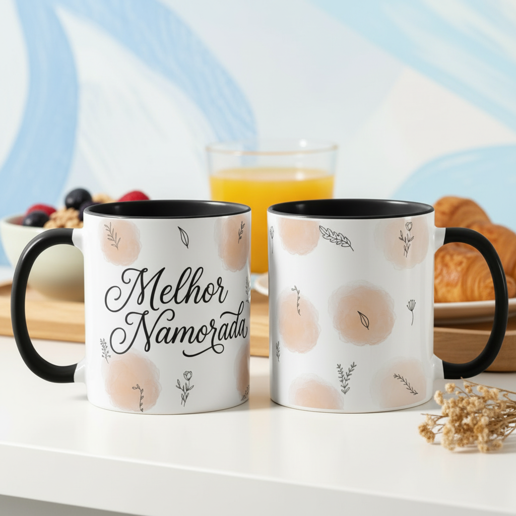 Caneca Personalizada Melhor Namorada - Preta - Outros (Casal)