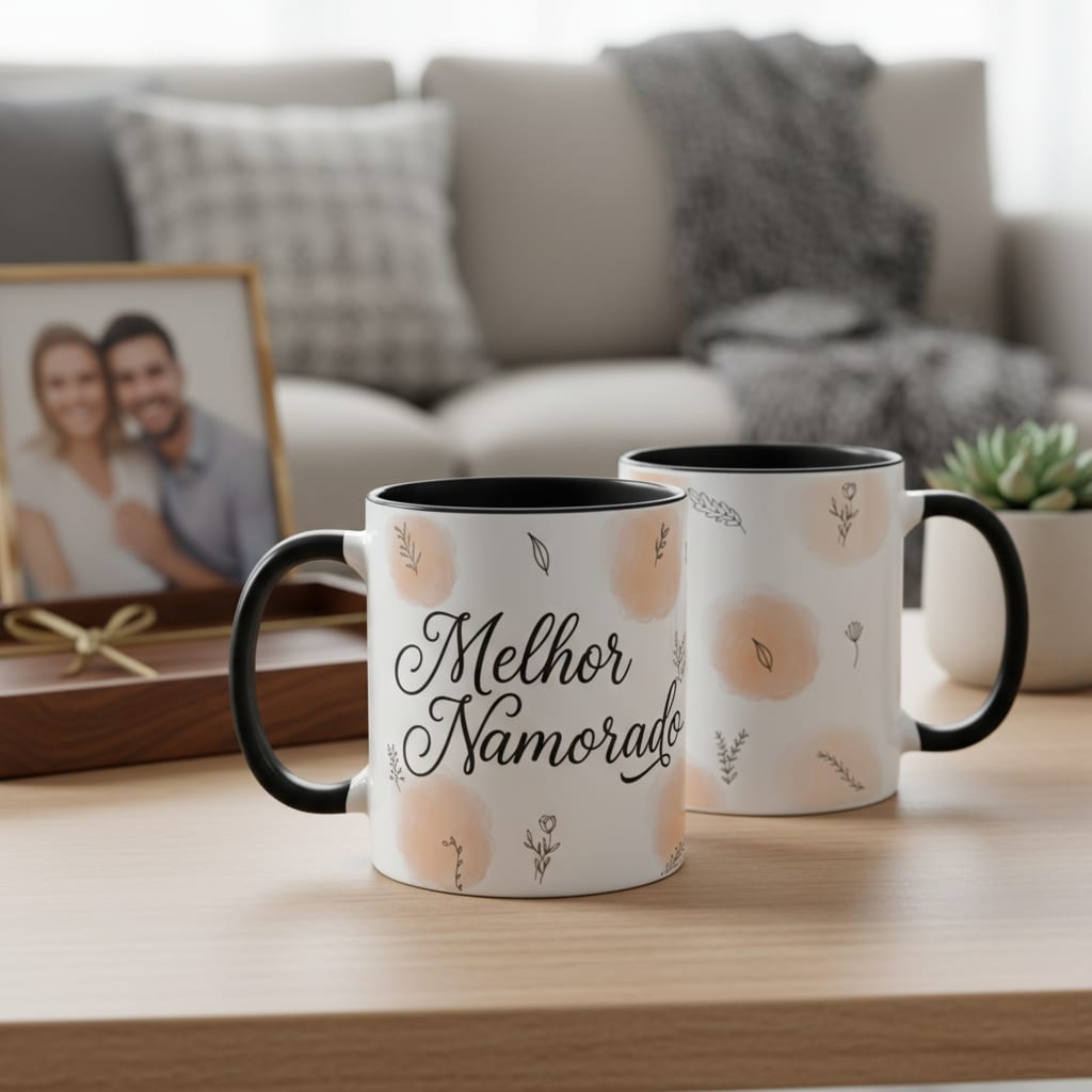 Caneca Personalizada Melhor Namorado - Preta - Outros (Casal)