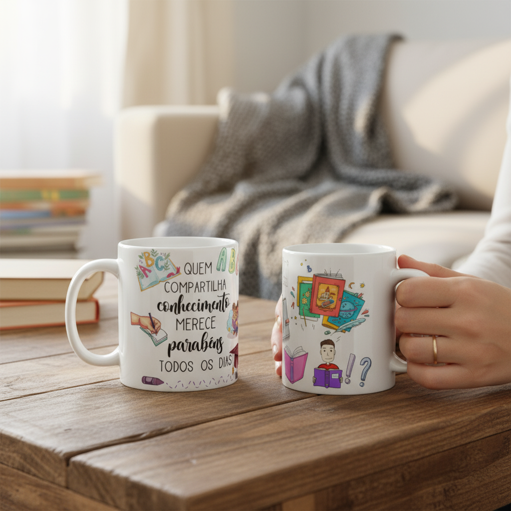Caneca Presente Dia Dos Professores Alfabetização Infantil