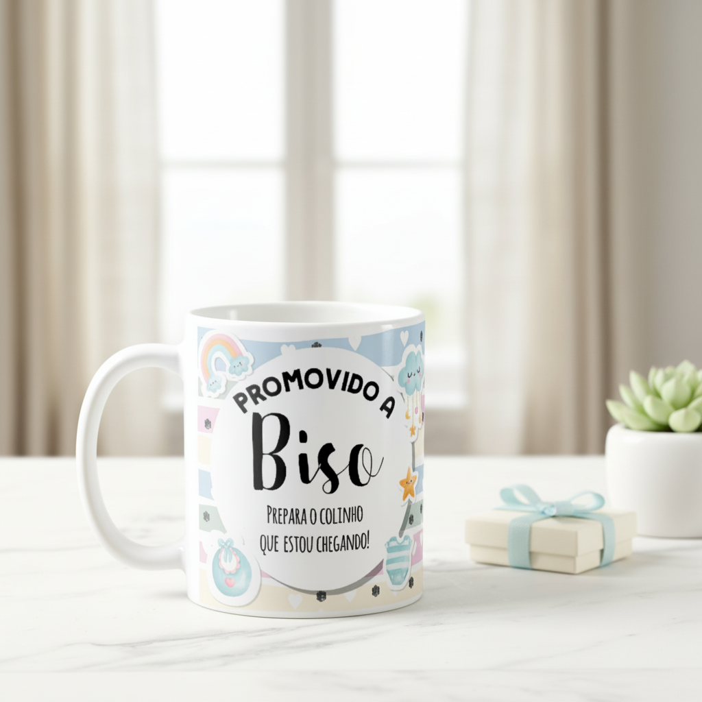 Caneca Presente Anúncio De Gravidez Gestação Para Bisa Avô