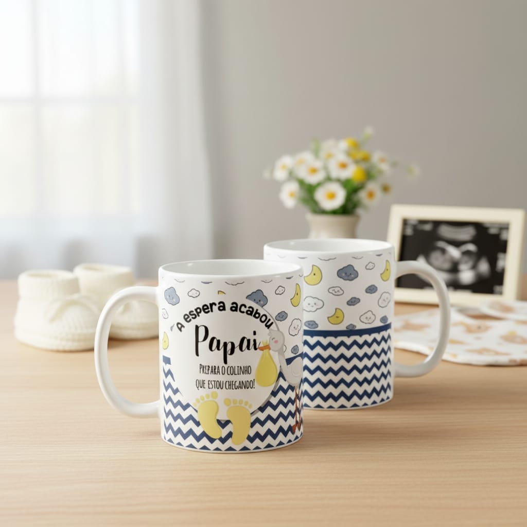 Caneca Presente Revelação Gravidez Gestação Papai Colinho