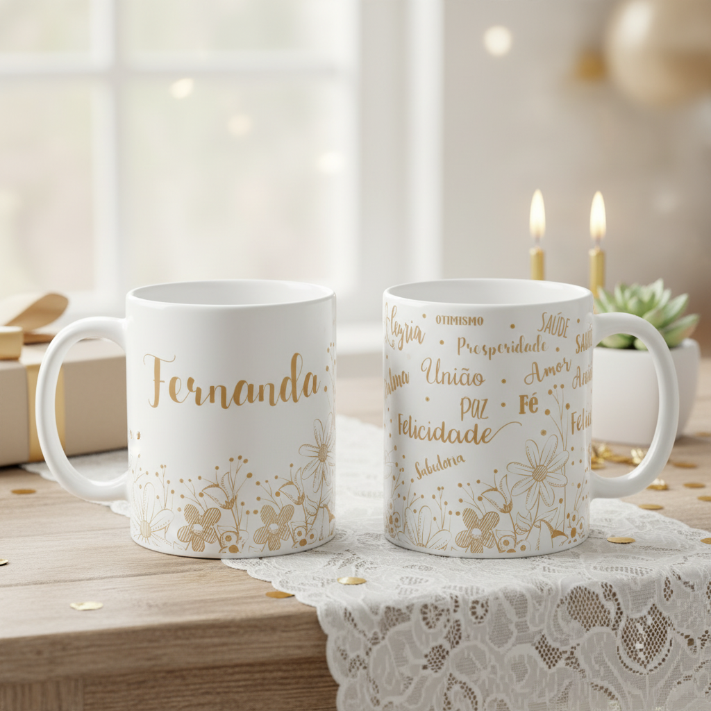 Caneca Feminina Presente de Aniversário Nome Personalizado - Outros (Aniversário)