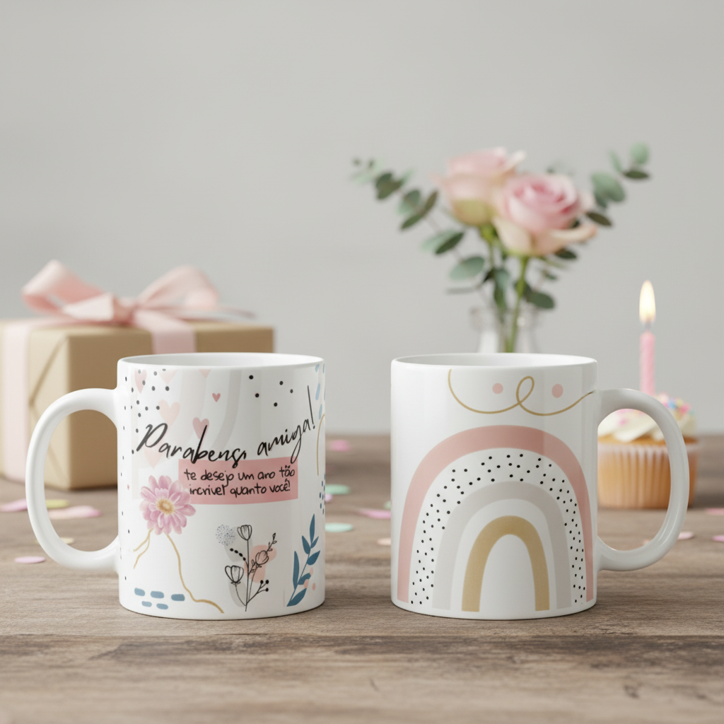 Caneca Personalizada Amiga Presente Aniversário - Outros (Aniversário)
