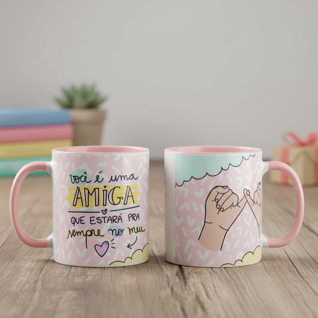 Caneca Personalizada Amiga Sempre no meu Coração