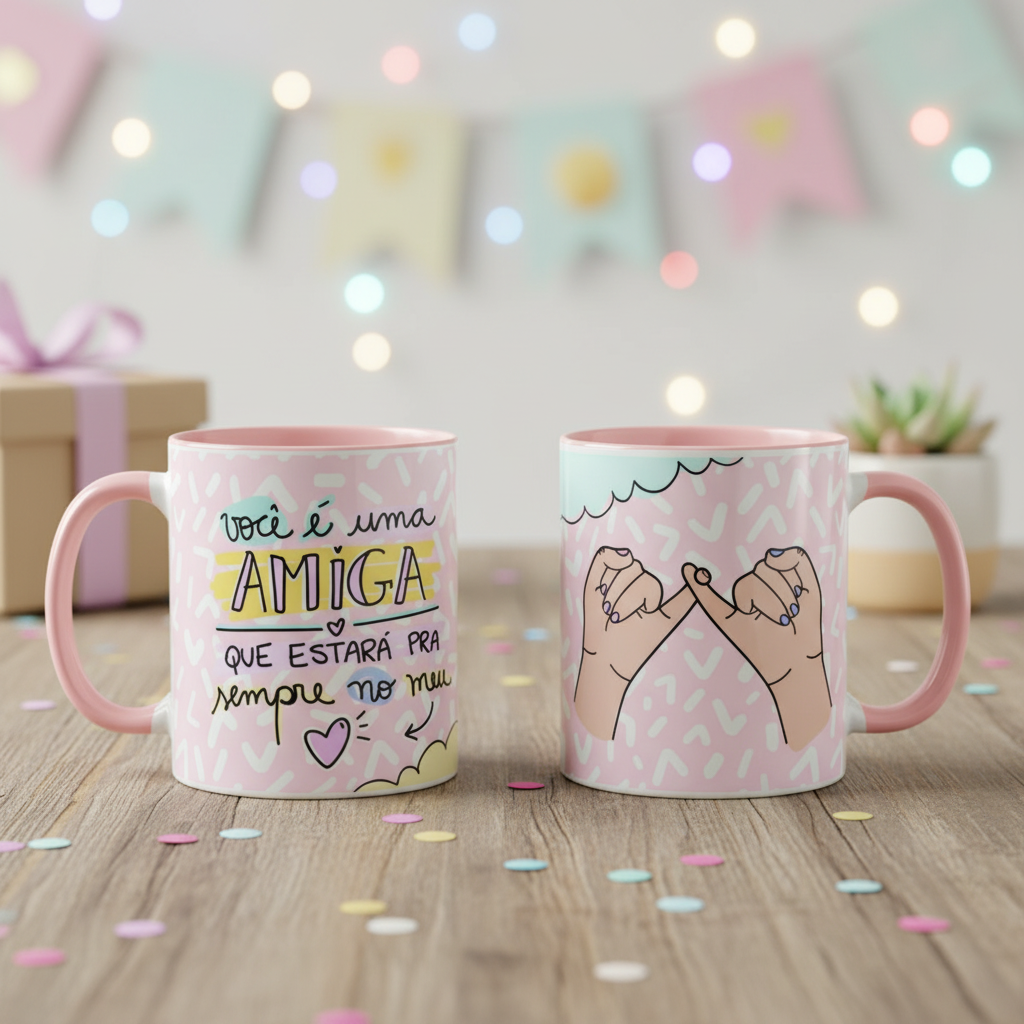 Caneca Personalizada Amiga Sempre no meu Coração