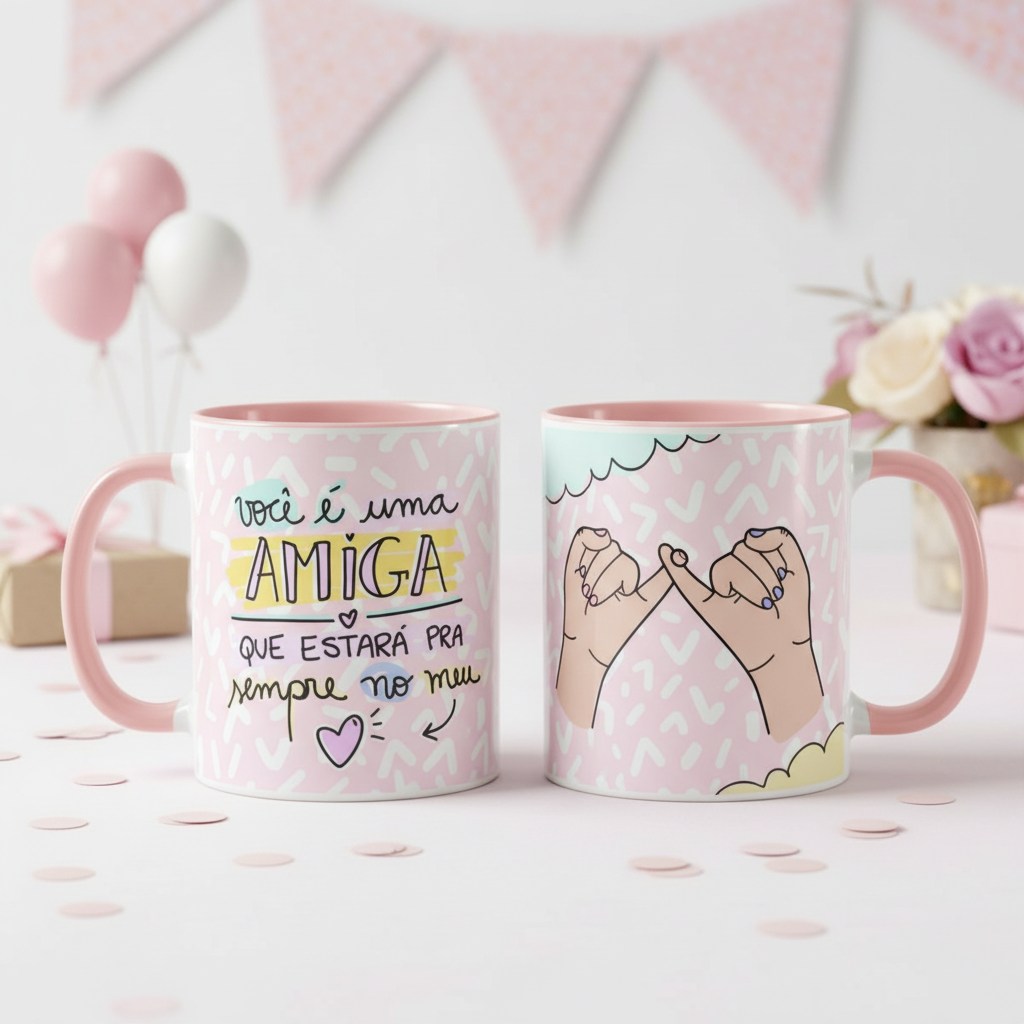 Caneca Personalizada Amiga Sempre no meu Coração - Outros (Amigo(a))