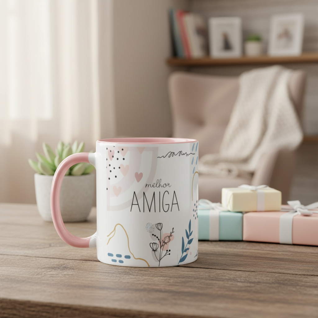 Caneca Feminina Minimalista Presente para Melhor Amiga