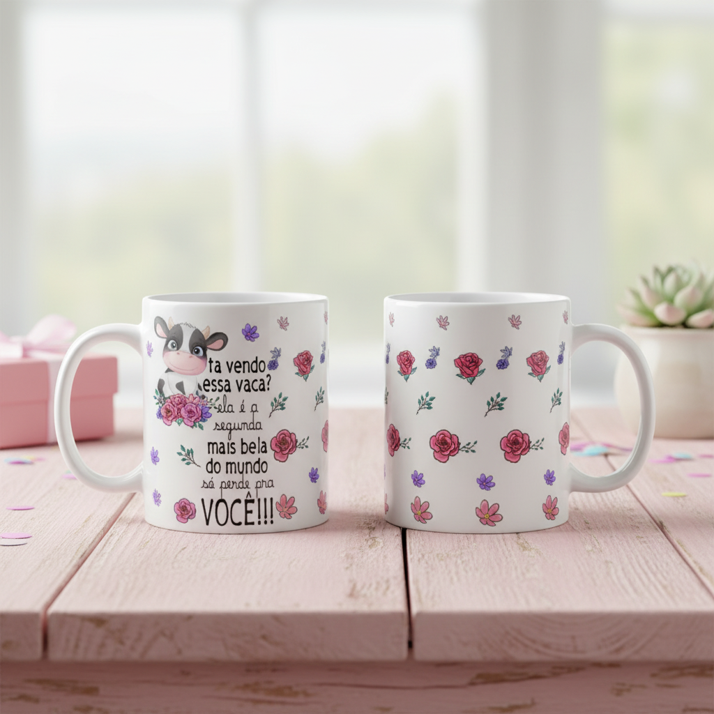 Caneca Divertida Presente Engraçado Amiga Linda Vaca - Outros (Amigo(a))