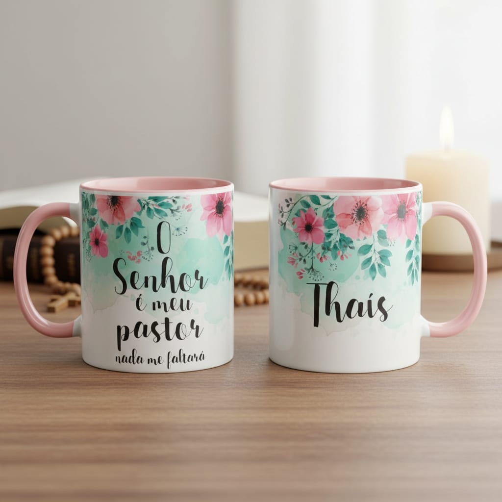Caneca o Senhor É Meu Pastor Presente de Fé e Inspiração - Religioso (Cristão)