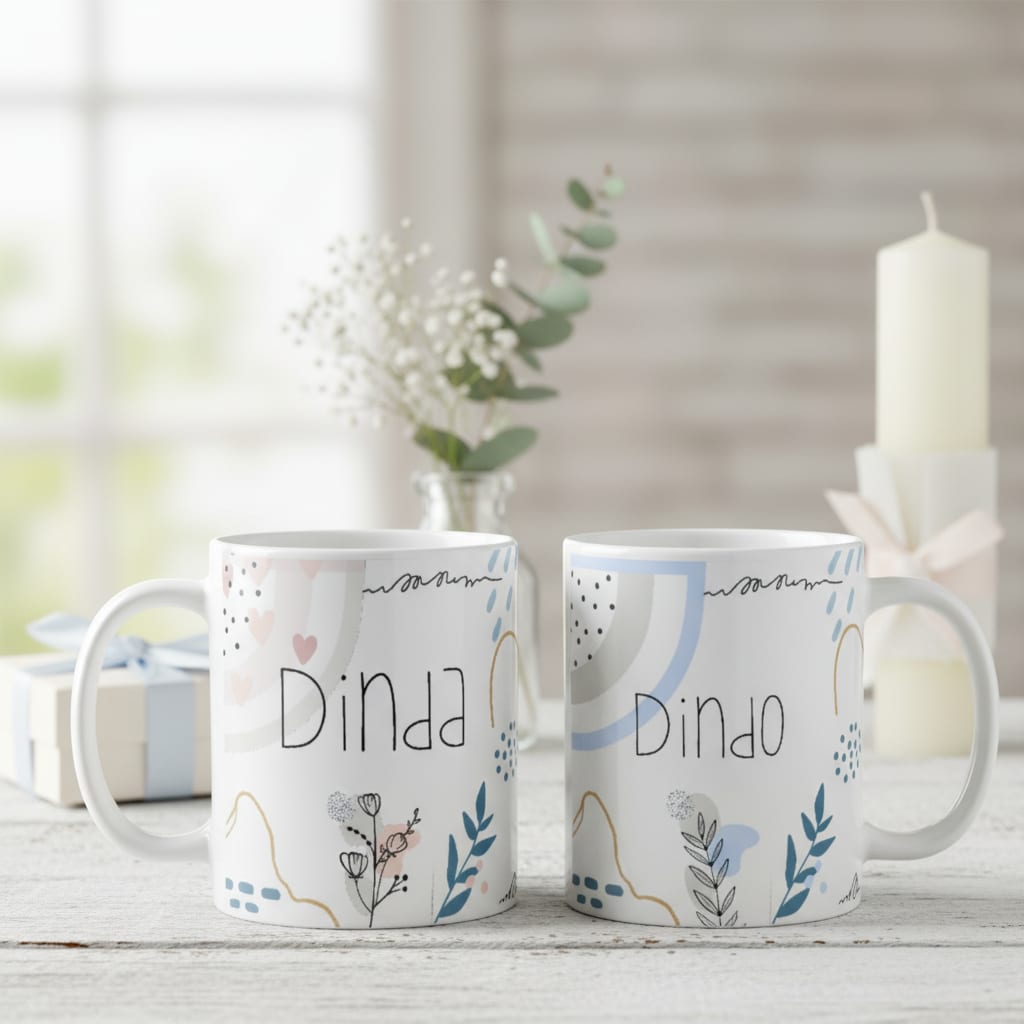 Kit Presente Moderno Especial Dindo e Dinda Minimalista - Batizado (Padrinho e Madrinha)