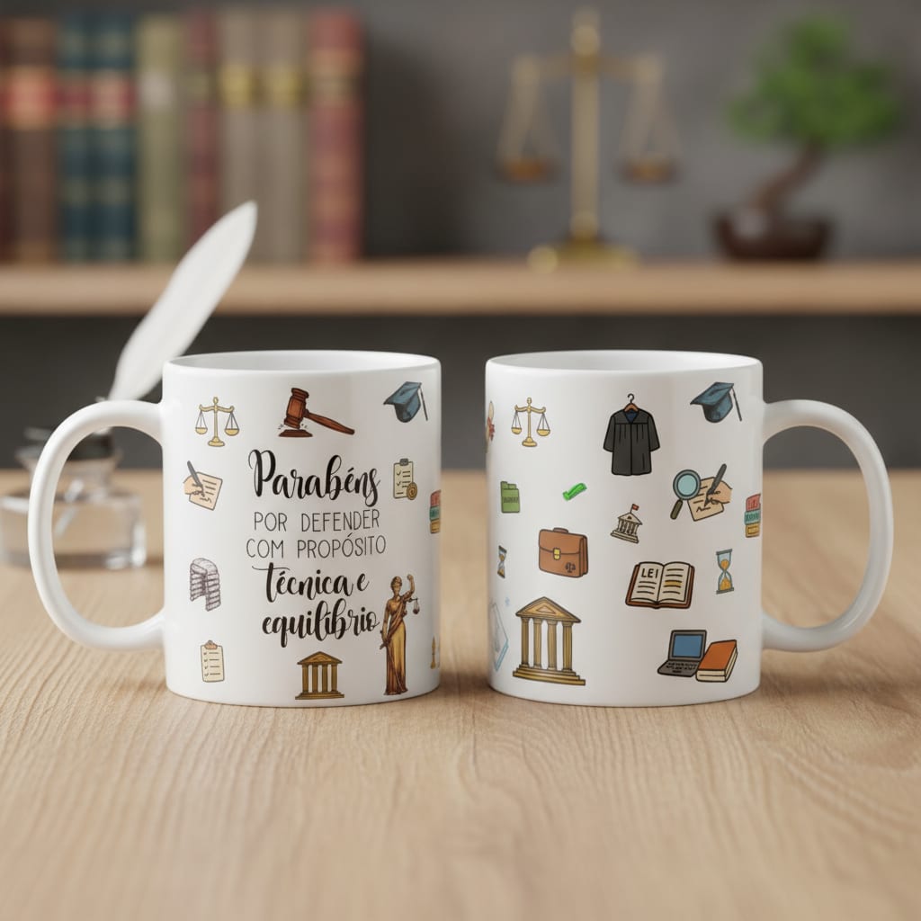 Caneca Clássica Direito Frase Pronta Entrega Profissões - Profissões (Advogado(a))