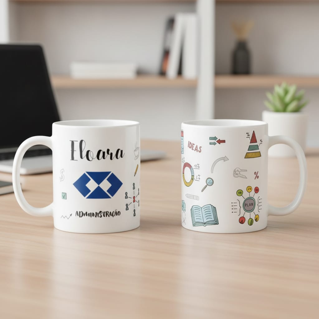 Caneca Administração Presente Criativo e Original com Nome - Profissões (Administrador(a))