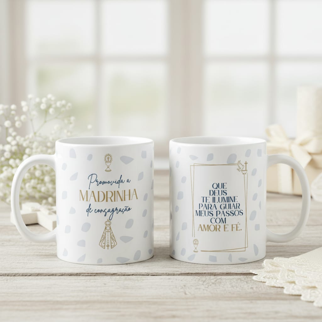 Caneca Agradecimento Consagração Madrinha Personalizada - Batizado (Madrinha)