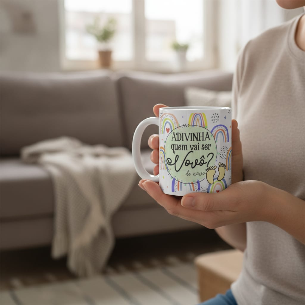Caneca Anunciar Grávidez Vovô Presente Pronta Entrega