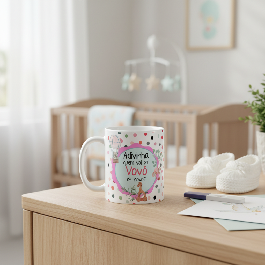 Caneca Anúncio De Gravidez Adivinha Quem Vai Ser Vovó