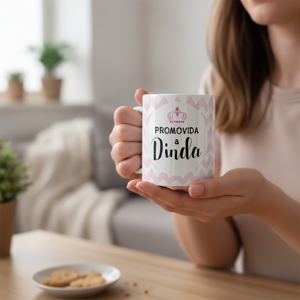 Caneca Batizado Presente Criativo Convite Promovida a Dinda
