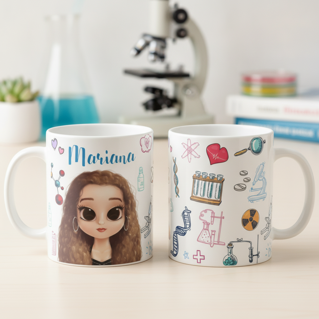 Caneca Biomedicina Presente Feminino Formatura Biomédica