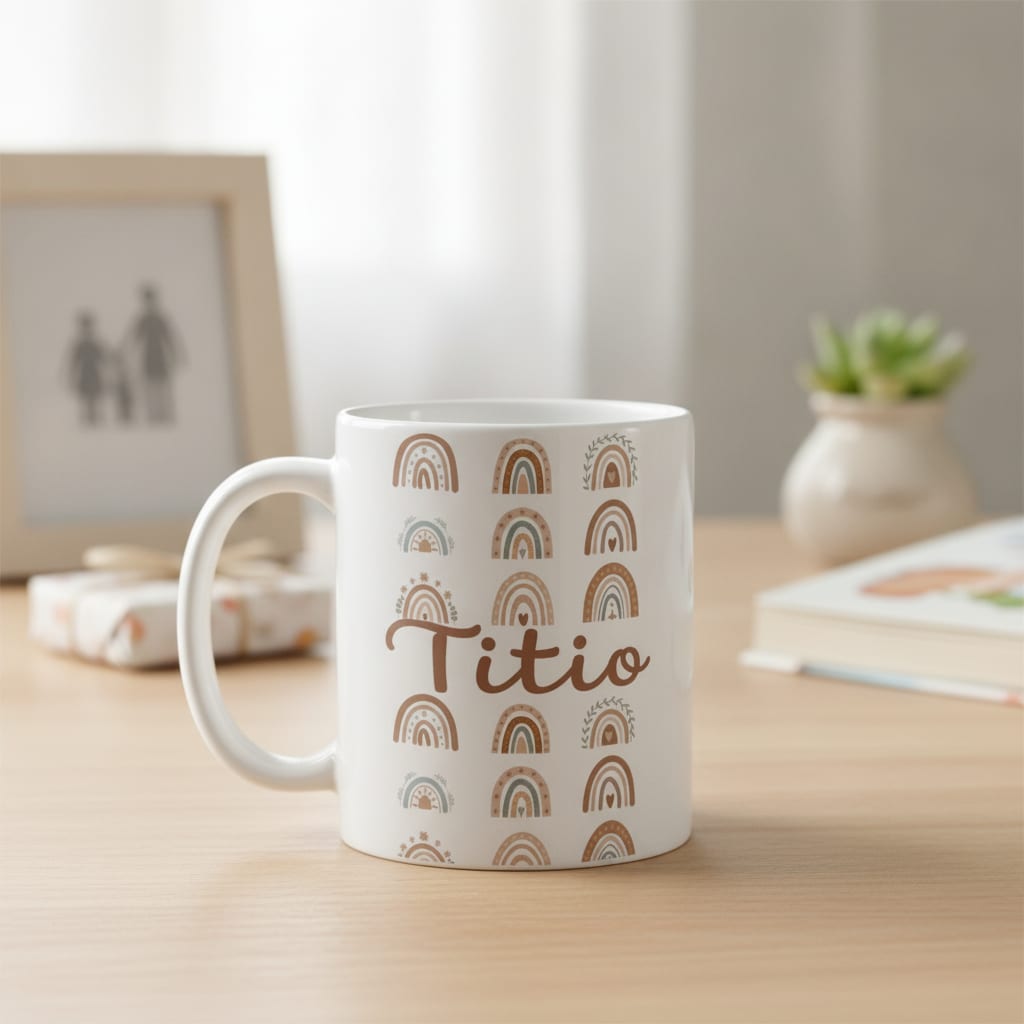 Caneca Boho Titio - Branca - Família (Titio)