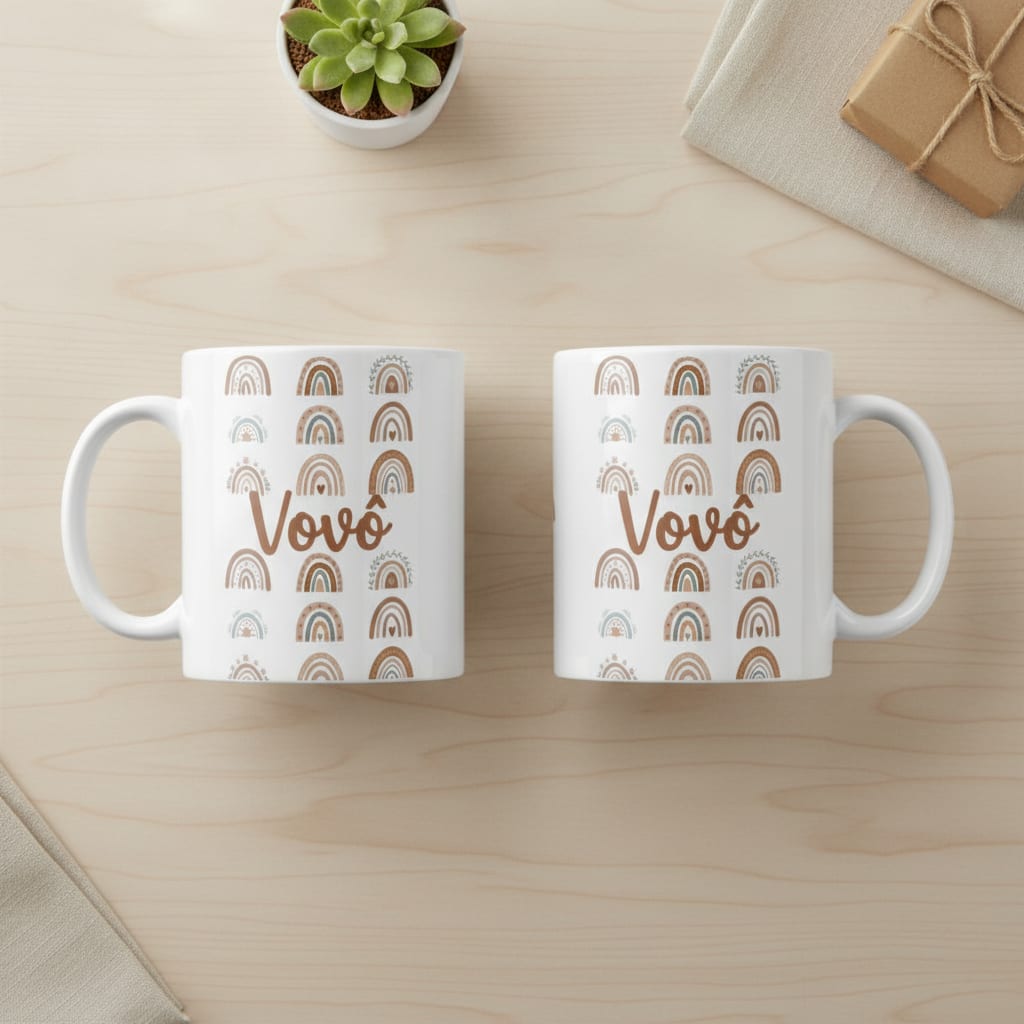 Caneca Vovô Boho Presente para Avô Pronta Entrega Família - Família (Avô)