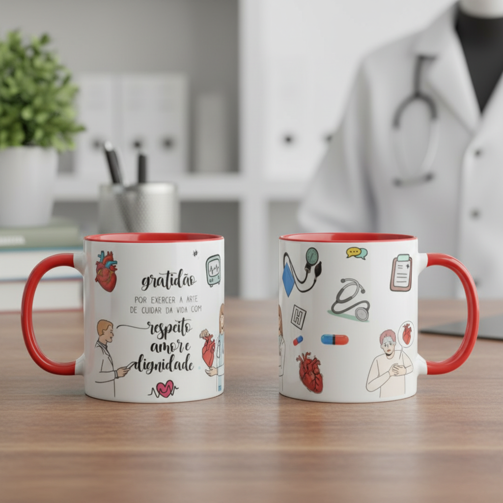 Caneca Cardiologia Presente Criativo Cardiologista Especial - Profissões (Médico(a))