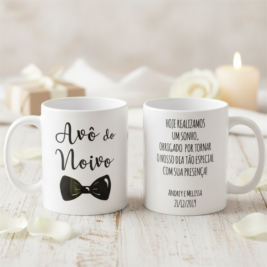 Caneca Casamento Lembrança Avô do Noivo Presente Familia - Casamento (Noivo/Avô)