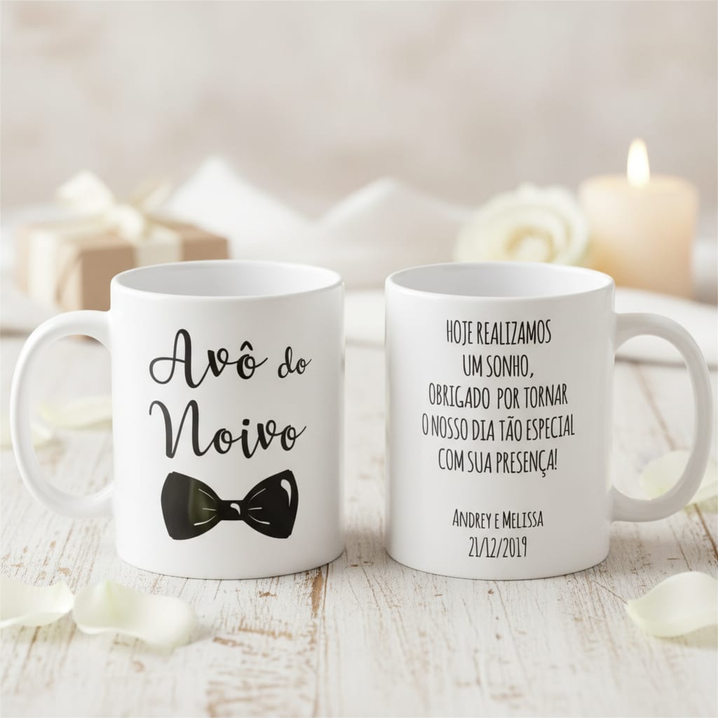 Caneca Casamento Lembrança Avô do Noivo Presente Familia - Casamento (Noivo/Avô)
