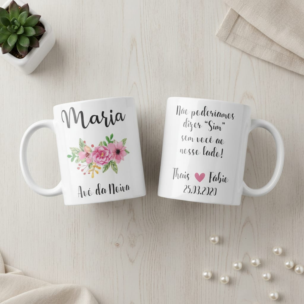 Caneca Casamento Presente Avó da Noiva Convite Lembrança - Casamento (Avó/Noiva)