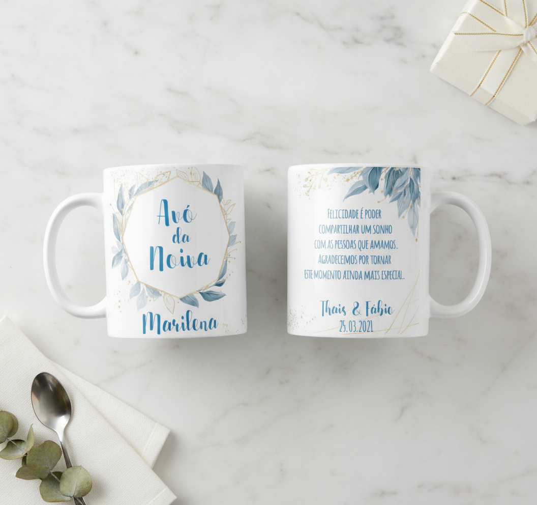 Caneca Casamento Presente com Lembrança Familia Avó Noiva - Casamento (Avó/Noiva)