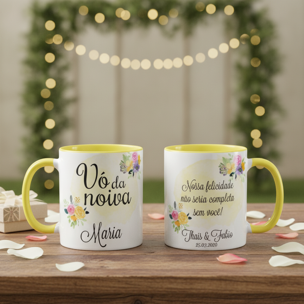 Caneca Casamento Presente Familia Lembrança Avó da Noiva - Casamento (Avó)