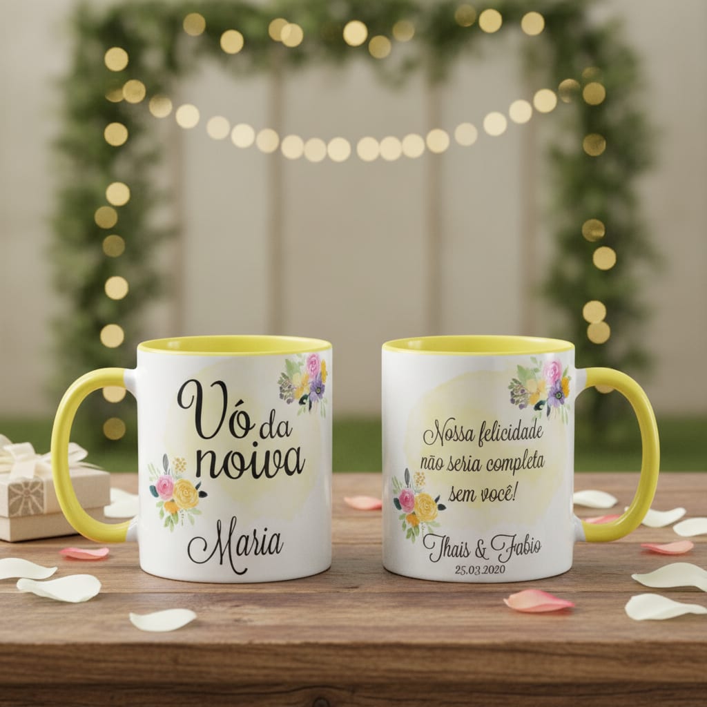 Caneca Casamento Presente Familia Lembrança Avó da Noiva - Casamento (Avó)