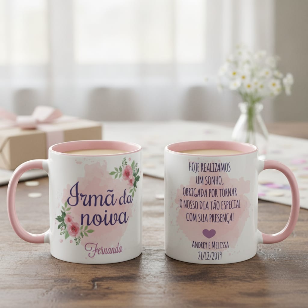 Caneca Casamento Presente Irmã da Noiva Lembrança Noivado - Casamento (Convidados)