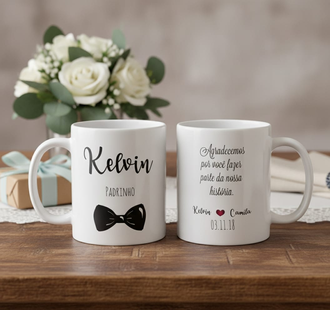 Caneca Casamento Presente Lembrança Padrinho Pai Avôs Noivos - Casamento (Padrinhos)
