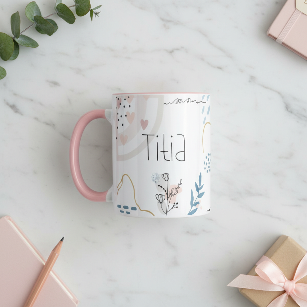 Caneca Cerâmica Lembrança Mamães Rosa-claro Mulheres Família Dia Das Mães Tia