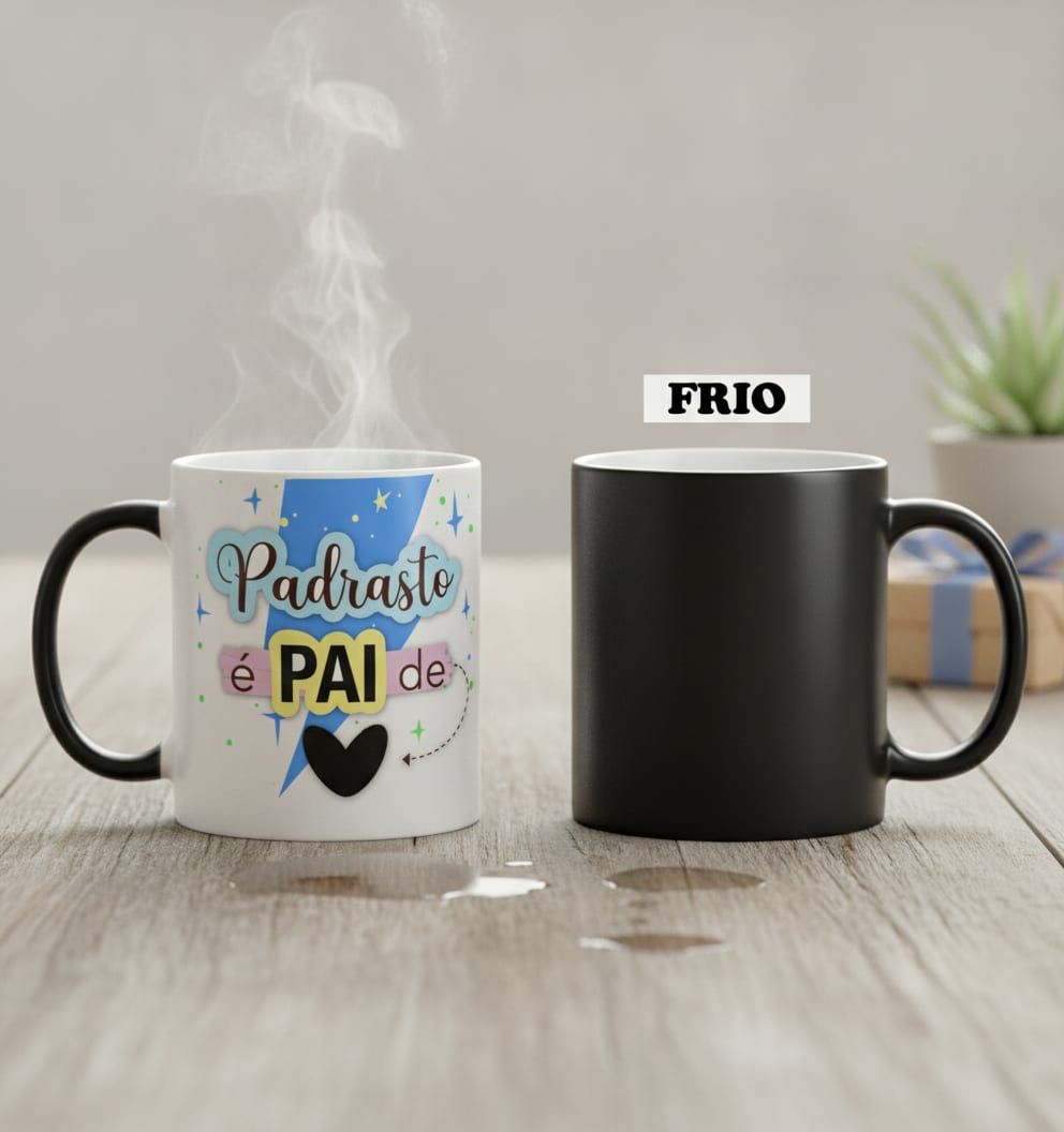 Caneca Cerâmica Mágica Presente Criativo Padrasto Especial