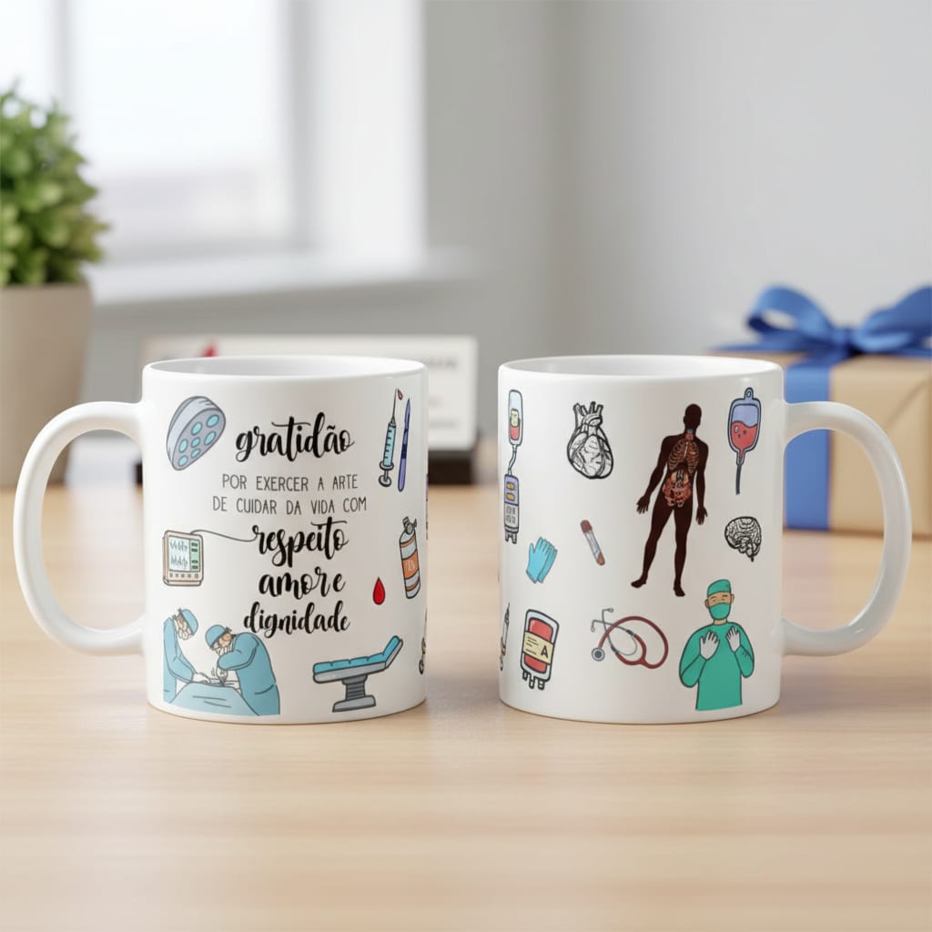 Caneca Cerâmica Personalizada Profissão Médico Cirurgião - Profissões (Médico(a))