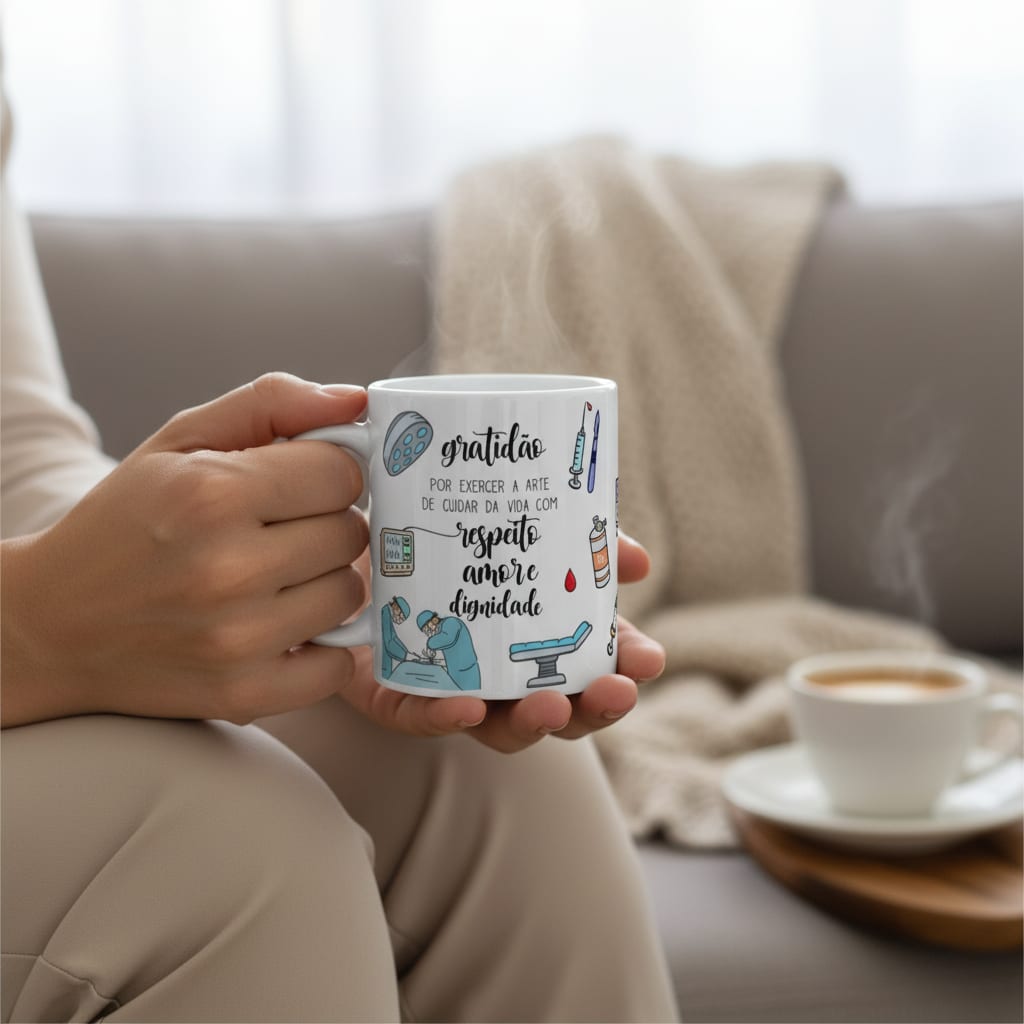 Caneca Cerâmica Personalizada Profissão Médico Cirurgião