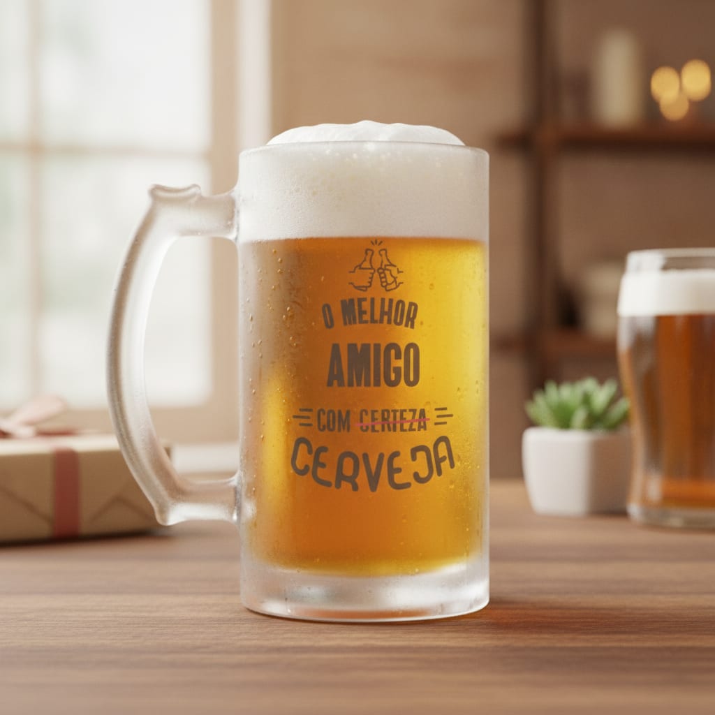 Caneca Cerveja Melhor Amigo Com Certeza - Outros (Amigo(a))