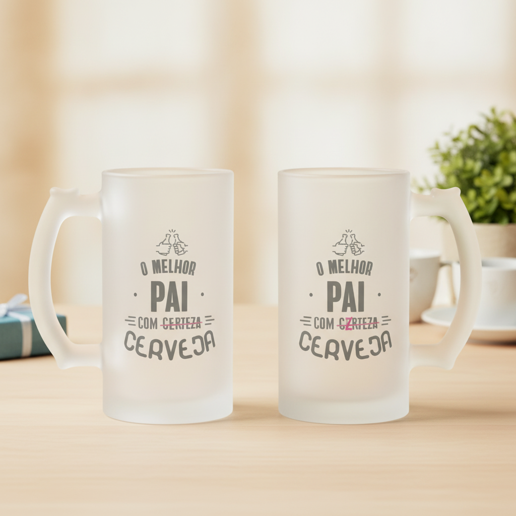 Caneca Cerveja Melhor Pai Com Certeza - Família (Pai)