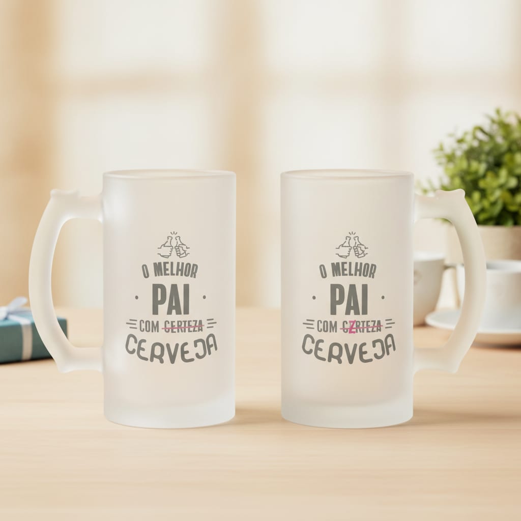 Caneca Cerveja Melhor Pai Com Certeza - Família (Pai)