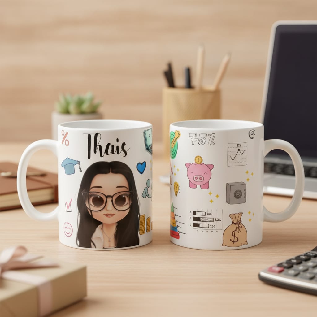 Caneca Ciências Econômicas Economista Personalizada Nome - Profissões (Economista)