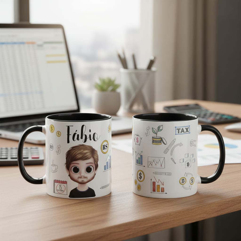 Caneca Contabilidade Presente Profissão Contador com Avatar - Profissões (Contador(a))