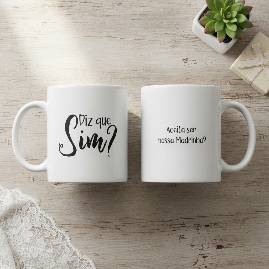 Caneca Convite Madrinha Casamento Pronta Entrega Presente Padrinhos - Casamento (Padrinho)