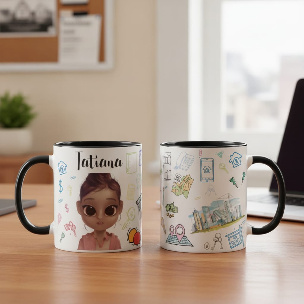 Caneca Corretor de Imóveis Presente Funcionário Imobiliária - Profissões (Corretor(a))