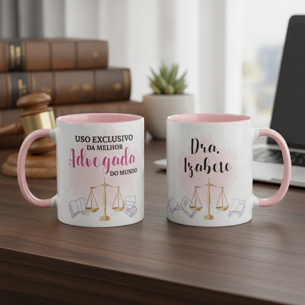 Caneca Criativa Presente Direito p/ Melhor Advogada do Mundo - Profissões (Advogada)