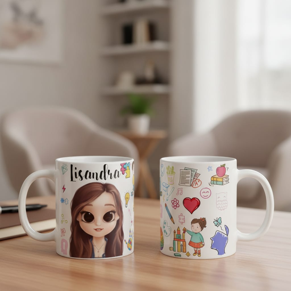 Caneca Criativa Presente Psicopedagoga Psicopedagogia - Profissões (Psicólogo(a))