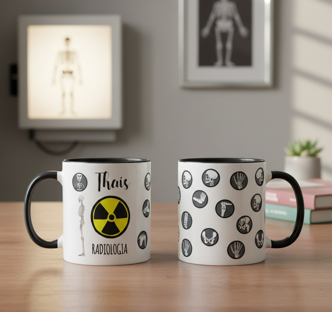 Caneca Criativa Radiologia Personalizada Radiologistas Nomes - Profissões (Radiologia)