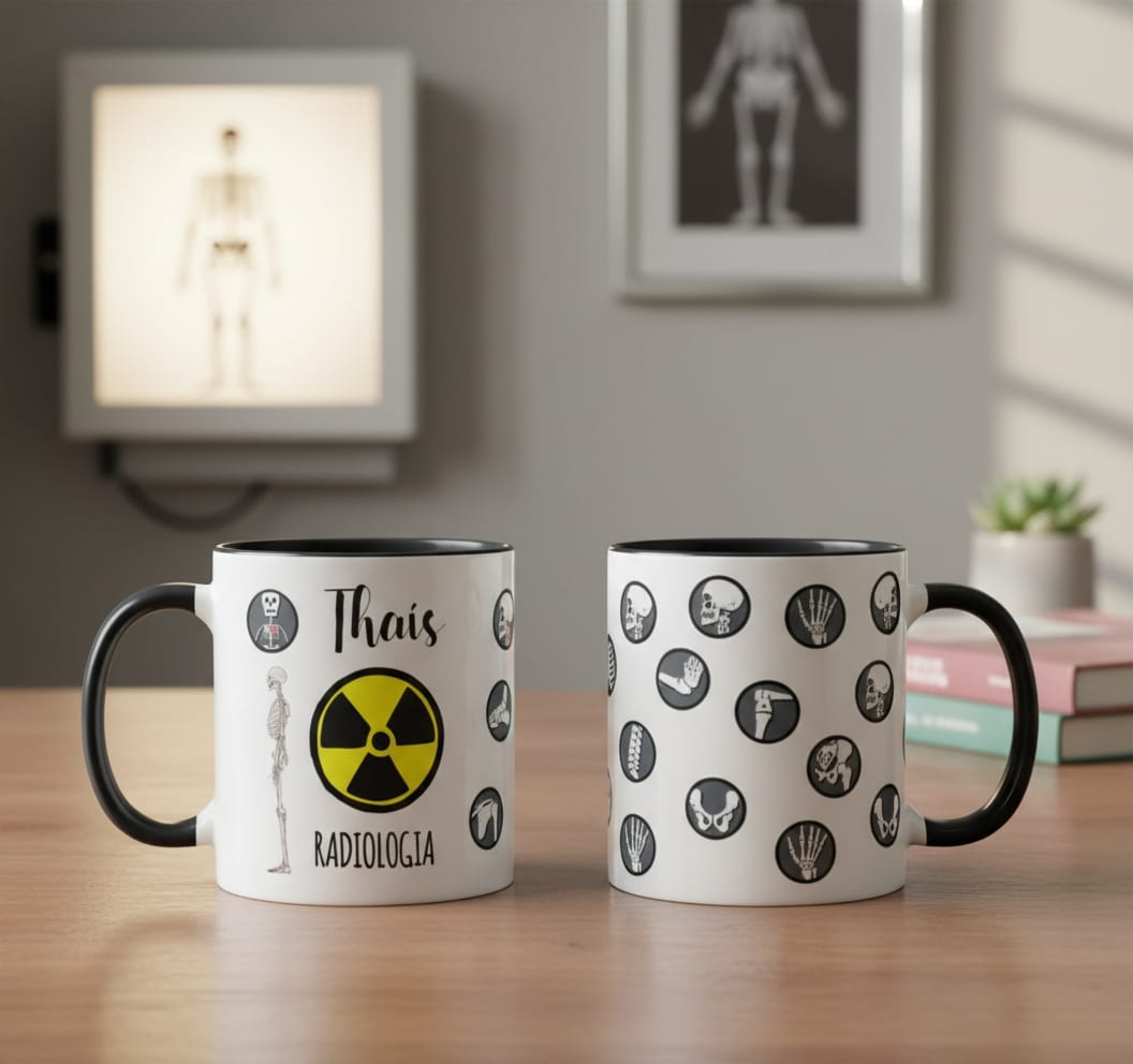 Caneca Criativa Radiologia Personalizada Radiologistas Nomes - Profissões (Radiologista)